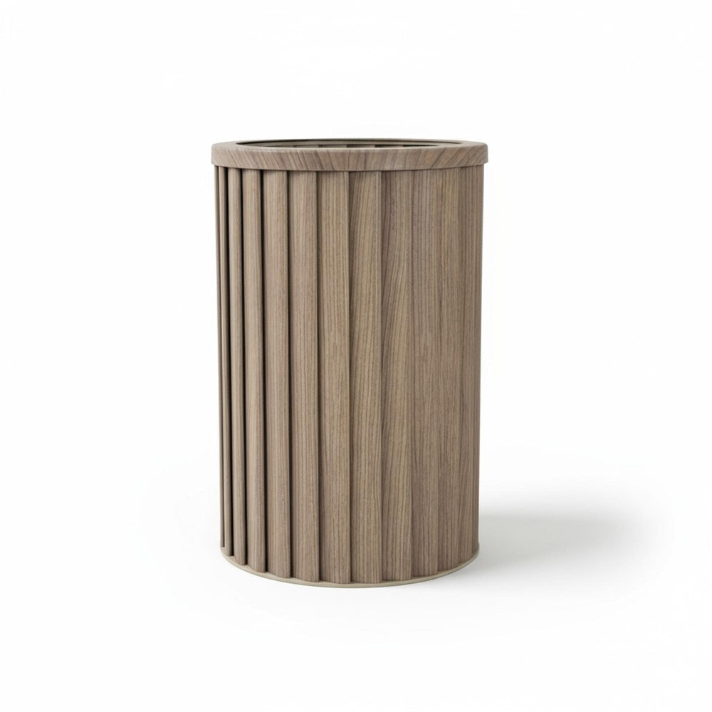 Round Strata Column Planter MD - Ash Brown Media 2