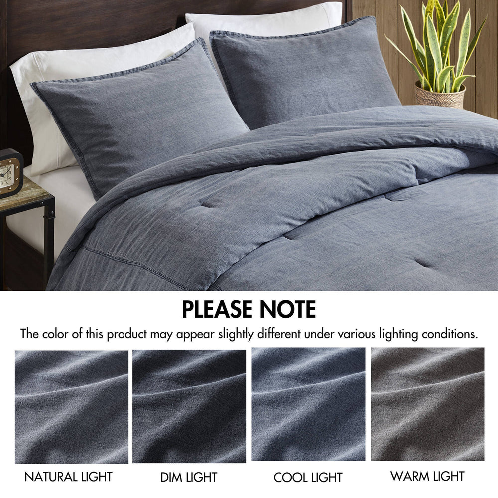 3PCS King/Cal King Twill Washed Comforter Set Media 5