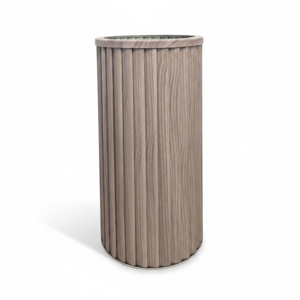 Round Strata Column Planter LG - Ash Brown Media 5