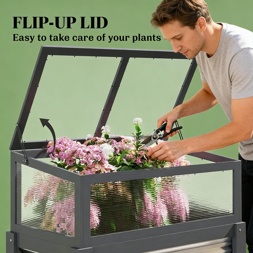 Flowers Box,Elevated Planter Box,Raised Garden Bed Media 2