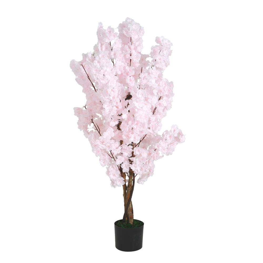 43' Artificial Cherry Blossom Tree with Black Plastic Pot Media 5