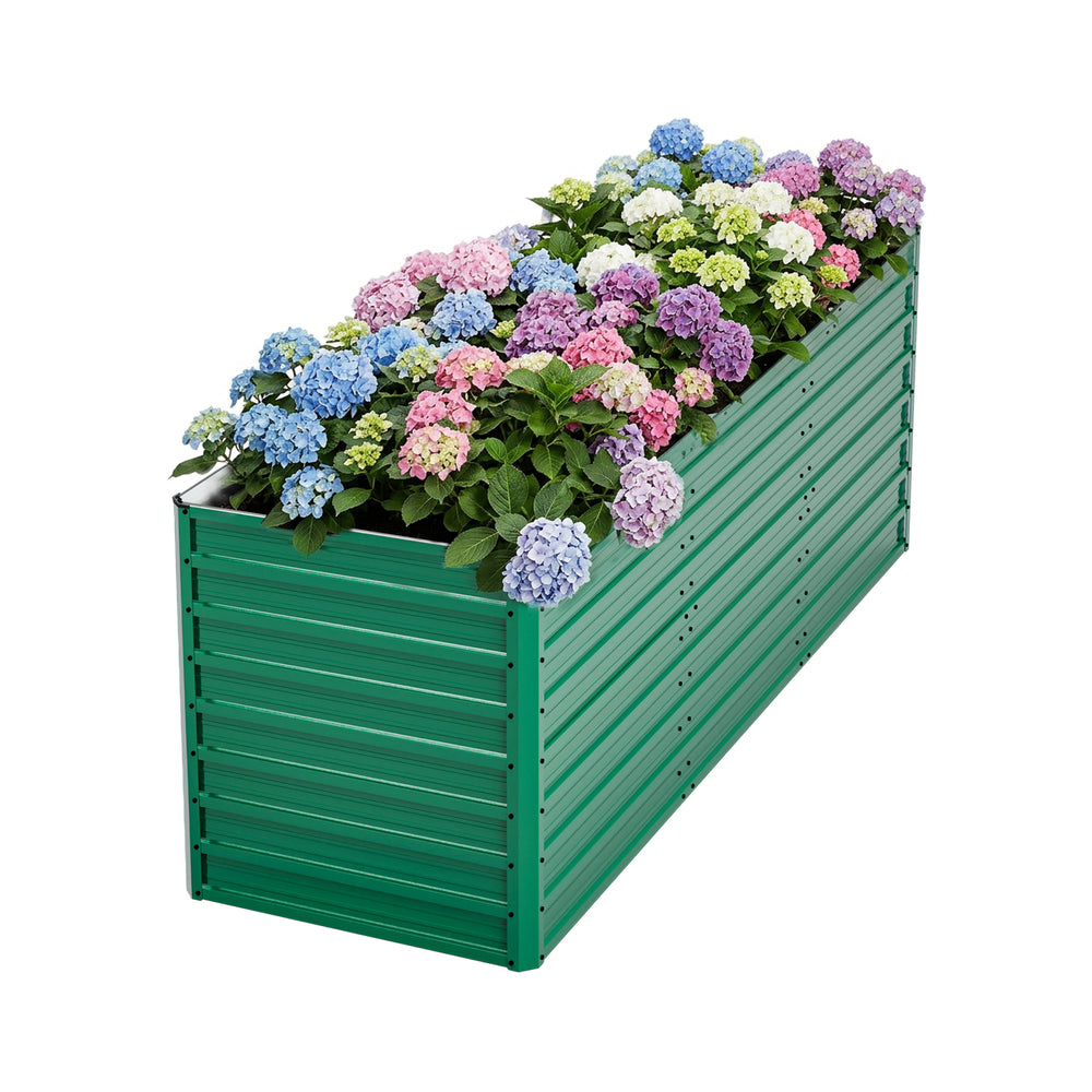 93.7' x 31.5' x 32.3' Raised Garden Bed Kit, 32' Ergonomic Height No Bending Metal Planter Box, Open-Ended Base for Drainage, 8 Reinforcing Rods, Rustproof Steel – Easy Assembly Media 8