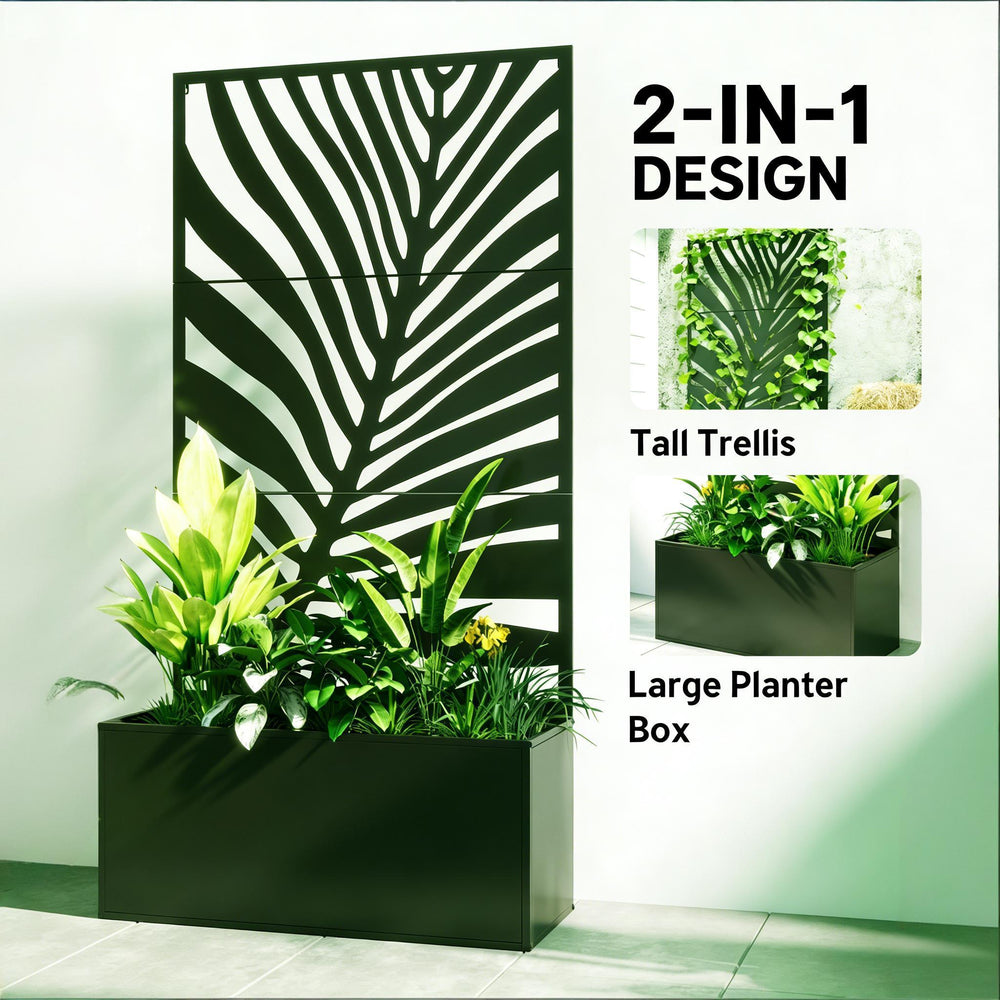 Outdoor Raised Garden Bed,Metal Planter Box,Large Planter Box Media 8
