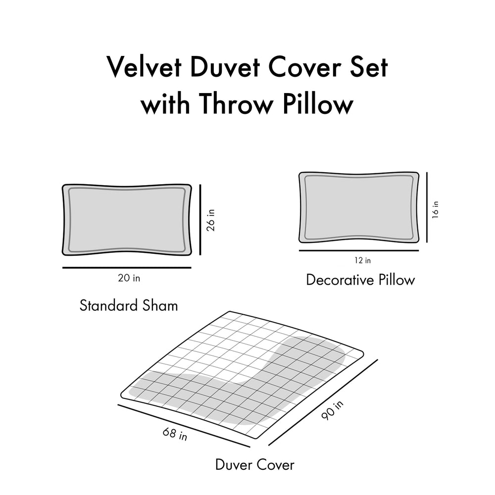 Twin/Twin XL Velvet Duvet Cover Set with Throw Pillow Media 18