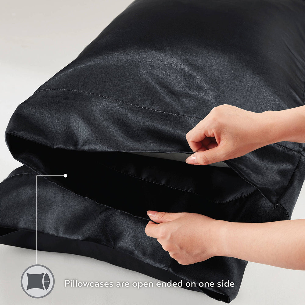 7 PCS Split King Luxury Sheet Set Black Media 5