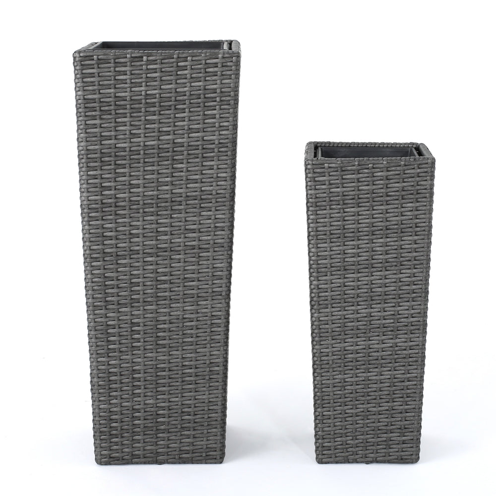 Rattan FLOWER POT - GREY Media 6