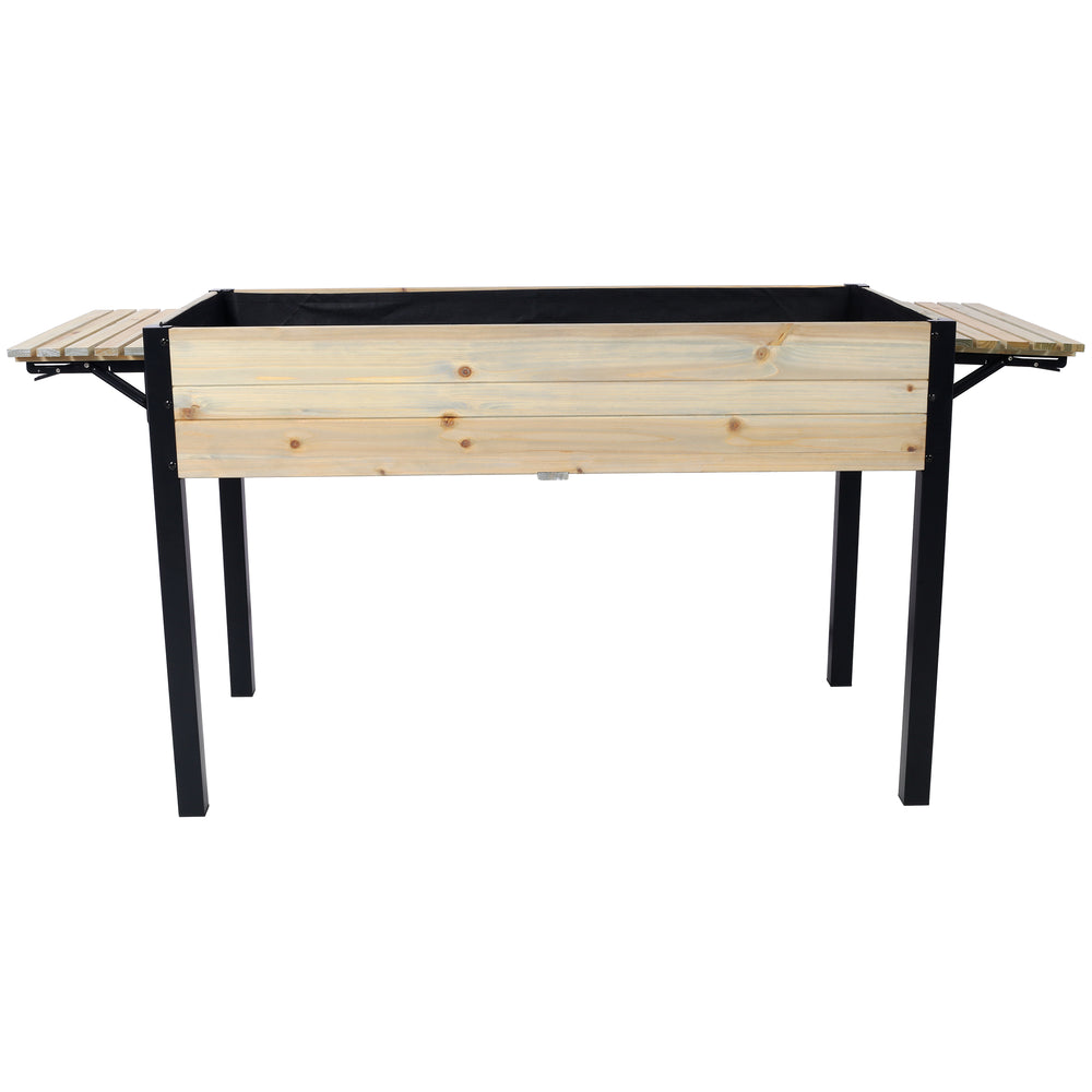Raised Garden Bed, Metal Leg Wood Planter Boxes with Folding Storage Shelf,Elevated Planter Box for Growing Fresh Herbs, Vegetables, Flowers Great for Outdoor Patio, Deck, Balcony Media 9