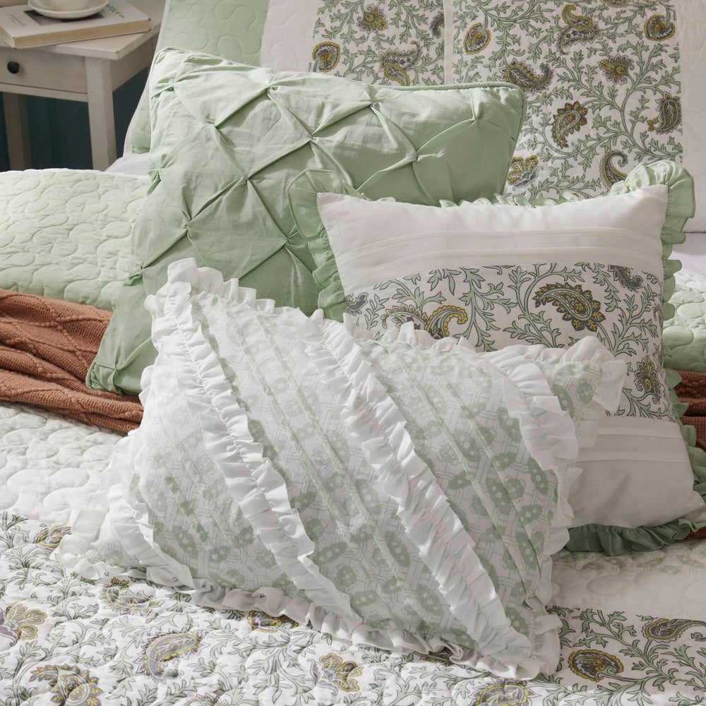 6 Piece Cotton Percale Quilt Set with Throw Pillows King/Cal King Media 4