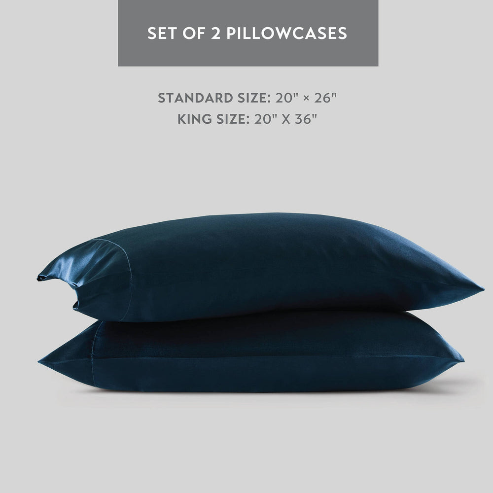 2 PCS Standard Luxury 2 PC Pillowcases Midnight Blue Media 2