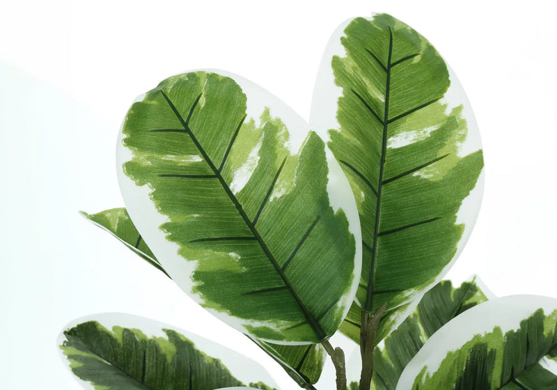 Artificial Plant, 27' Tall, Rubber, Indoor, Faux, Fake, Table, Greenery, Potted, Real Touch, Decorative, Green Leaves, Black Pot