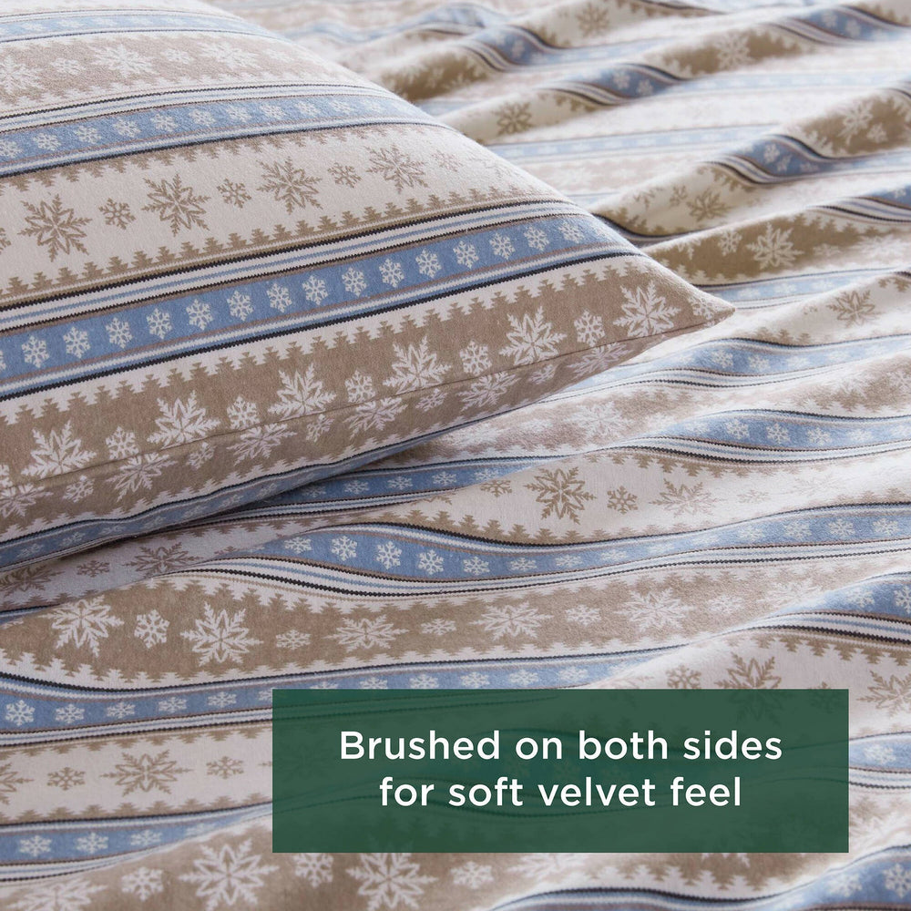 3 PCS Twin Sheet Set Blue Snowflake Media 2