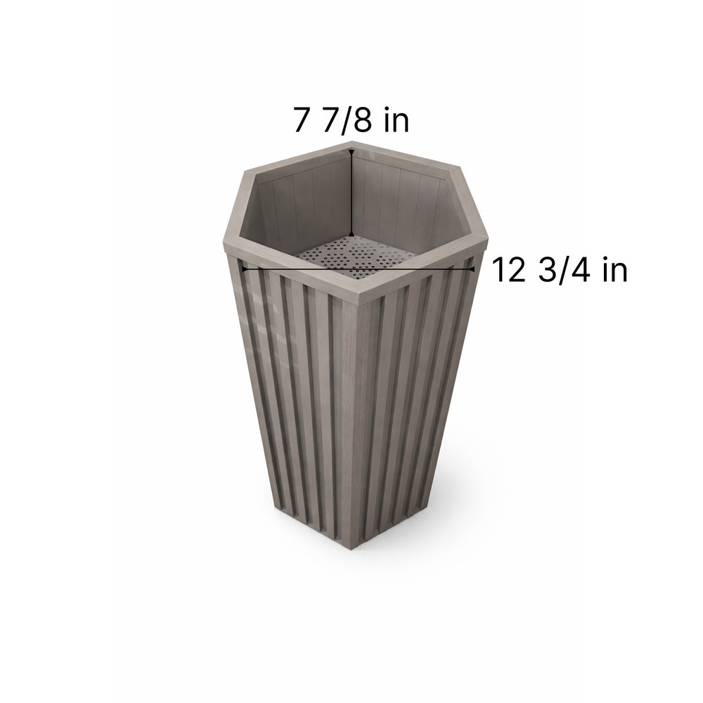 Hexagon Column Planter LG - Grey Brown Media 7