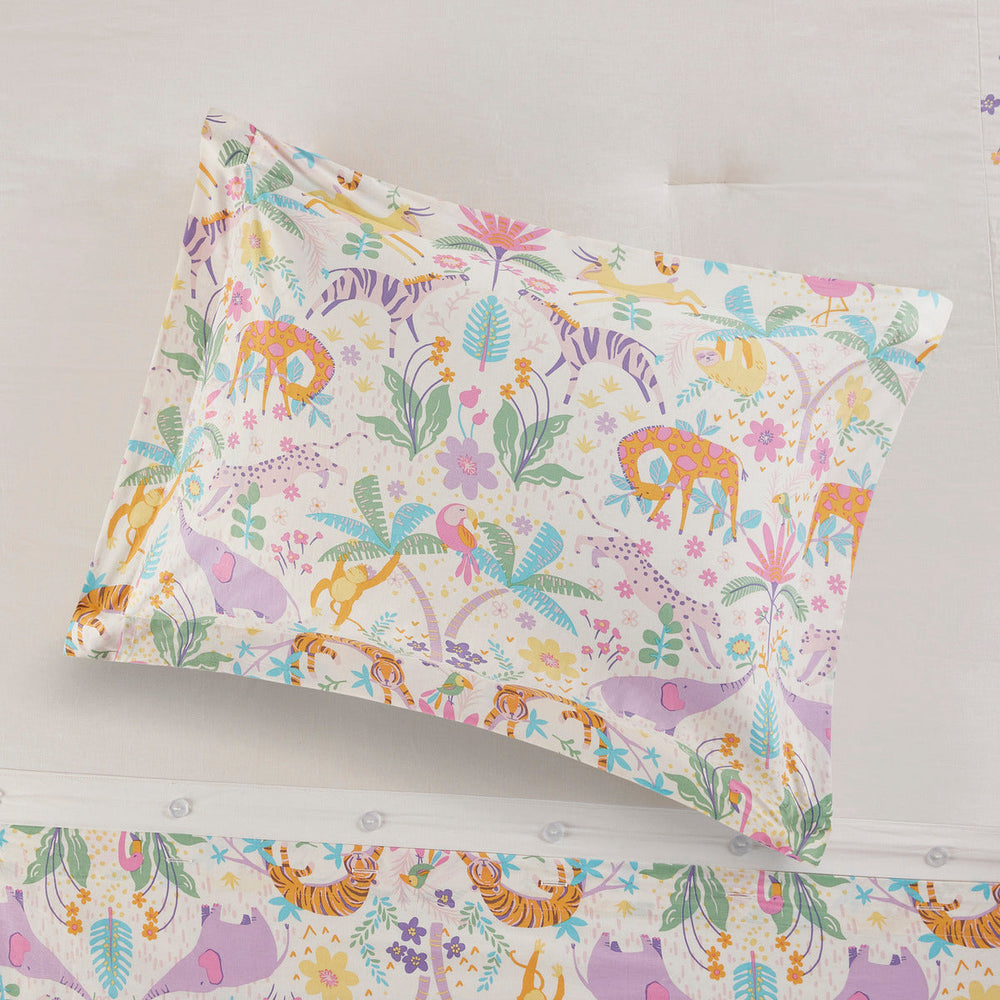 Full/Queen Floral Reversible Cotton Duvet Cover Set with Throw Pillow Media 4