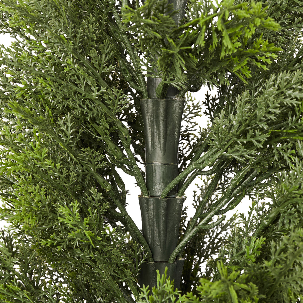 Artificial Topiary Cedar Trees, 60 inch 2 Set Faux Pine Shrubs Plants, Fake Silk Tree Look Real, Easy Assembly for Decor Front Porch Outdoor Patio Garden Balcony Backyard Indoor Office Media 5