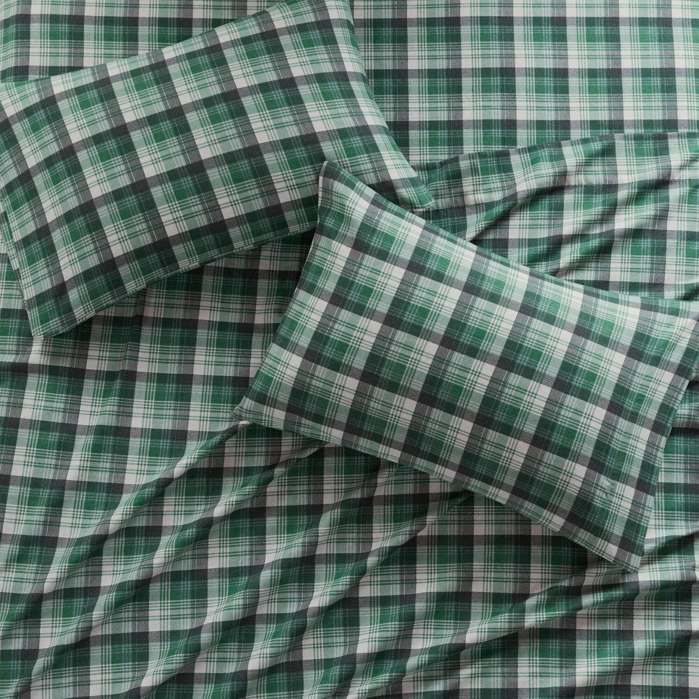 4 PCS Twin Sheet Set Green Plaid Media 16