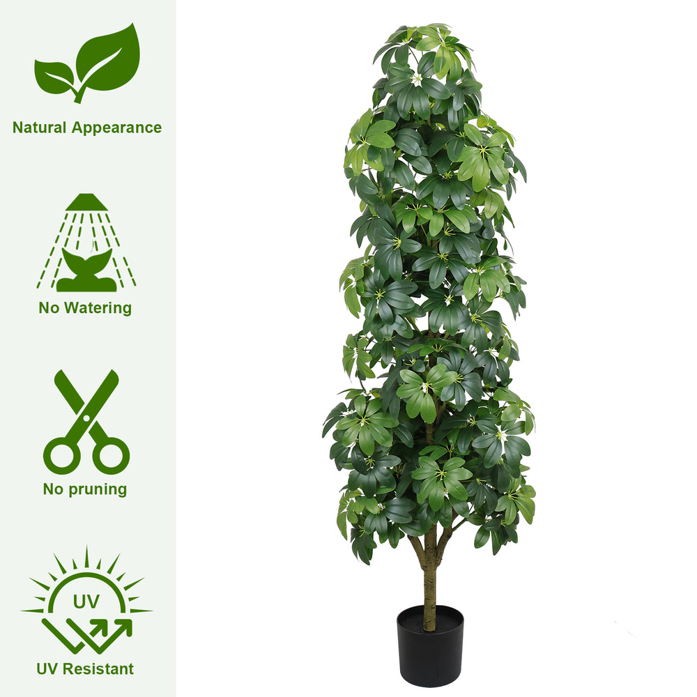 6FT Artificial Tree  Realistic Faux Tree, Suitable for Indoor and Outdoor Decoration ,1pc/set Media 5