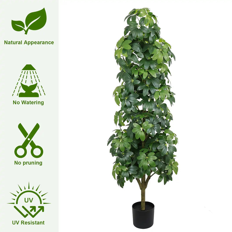 6FT Artificial Tree  Realistic Faux Tree, Suitable for Indoor and Outdoor Decoration ,1pc/set