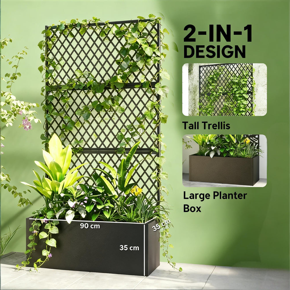 Raised Garden Bed,Metal Planter Box,Privacy Planter Media 3