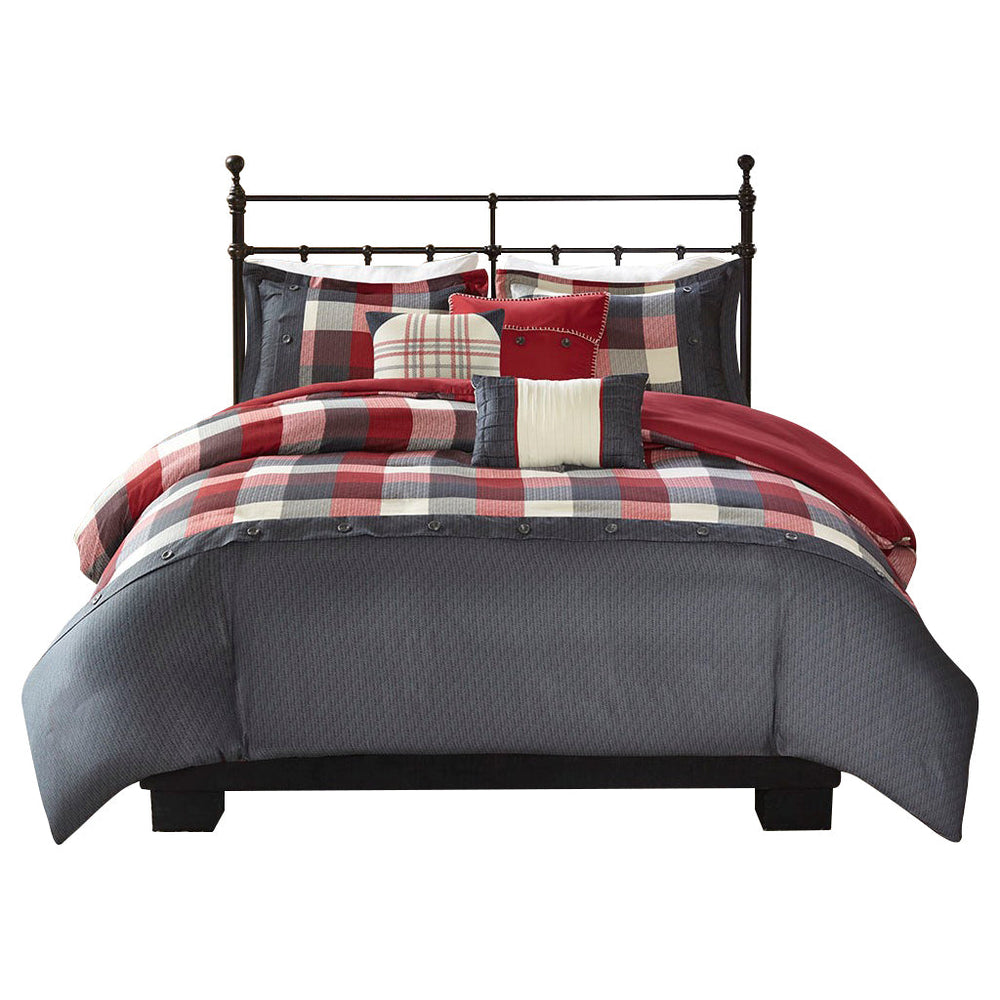 Full/Queen 6 Piece Herringbone Duvet Cover Set Media 7