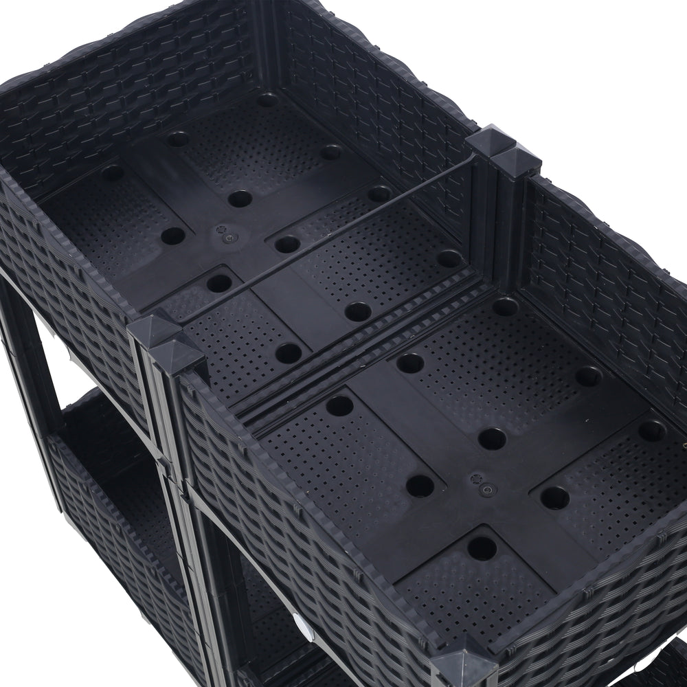 Planter Raised Beds - Elevated Planter Garden Box with Drainage Plug Raised Garden Beds for Vegetable/Flower/Herb Outdoor Standing Planter Beds Gardening Kit,Black,31.5'x15.7'x27.7' Media 5