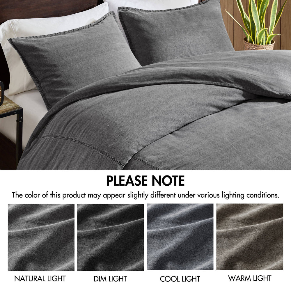 3PCS King/Cal King Twill Washed Duvet Set Media 6