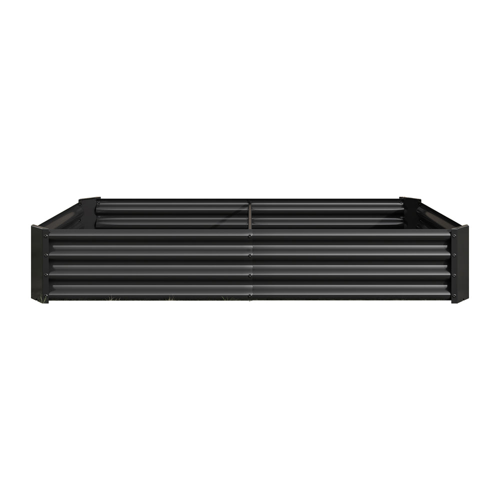 2PCS Black 6×3×1ft Metal Raised Rectangle Garden Planter Beds Media 7