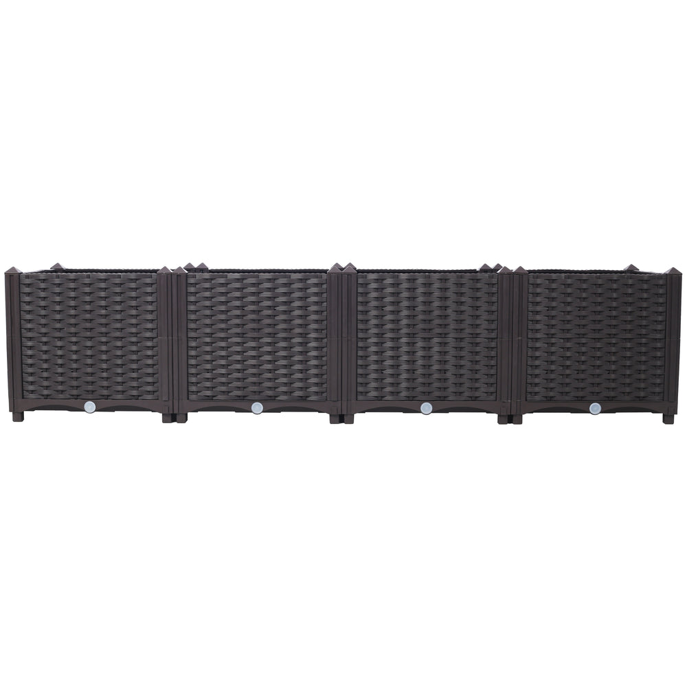 Deep Raised Garden Bed Plastic Planter Boxes for Vegetables Flowers Herbs and Succulents,Self-Watering Planter Box Raised Bed to Grow Flowers, Herbs & Vegetables, 63' L X 15.7' D X 14.7' H Media 5