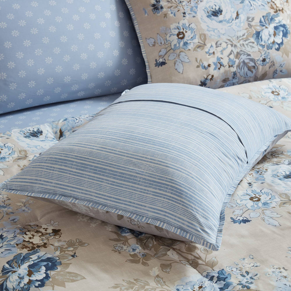 5-Piece Twin 5 Piece Vin -inspired Collection floral print,Beige/Blue Media 16
