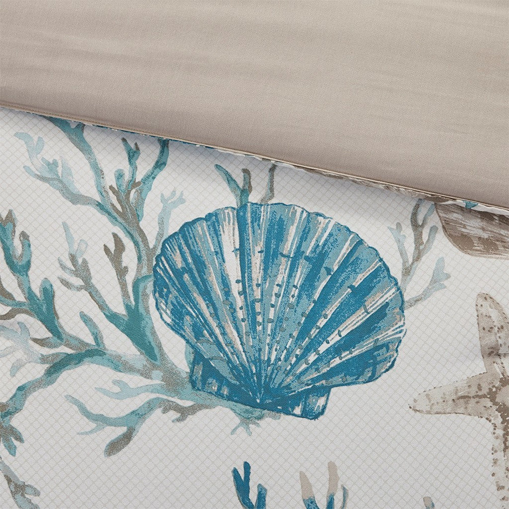 7 Piece Cotton Sateen Comforter Set Aqua Queen Media 9