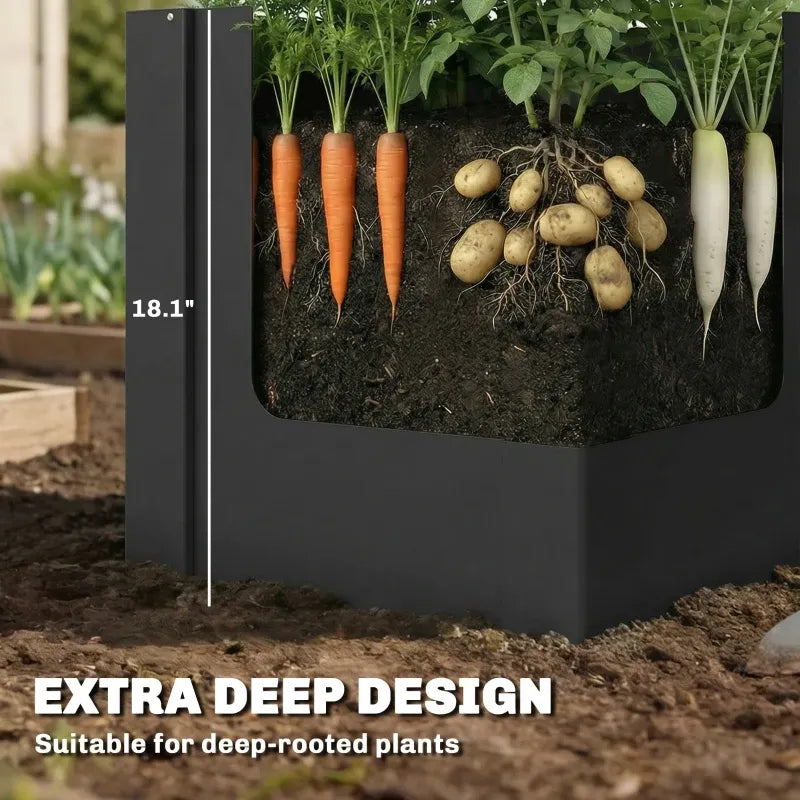 Modern Planter Bed,Outdoor Planter Box,Elevated Garden Bed(Only Planter Box) Media 7