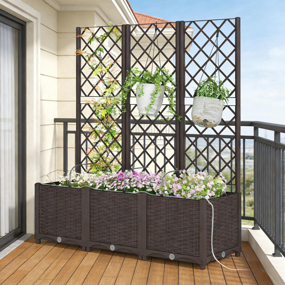 Outdoor Planter Box,Practical Self-Watering Raised Garden Bed Media 6