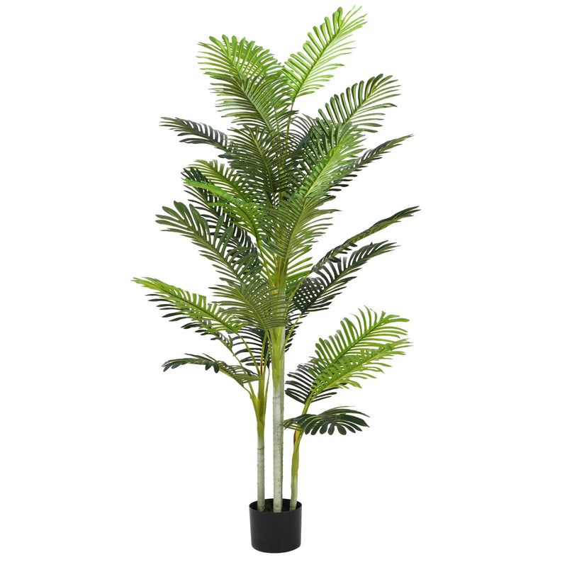 78.5' Artificial Palm Tree with Black Plastic Pot, Set of 2