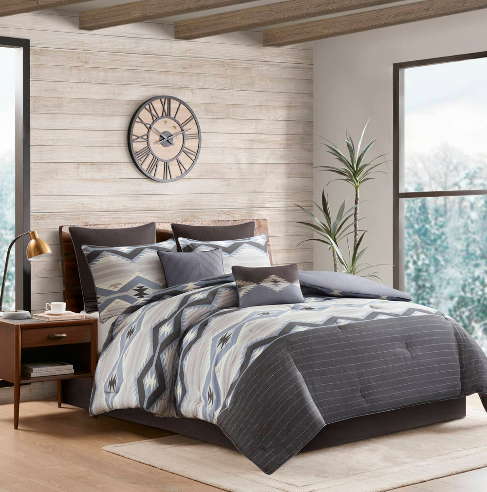 8-Piece Queen Comforter Set,Blue Media 1