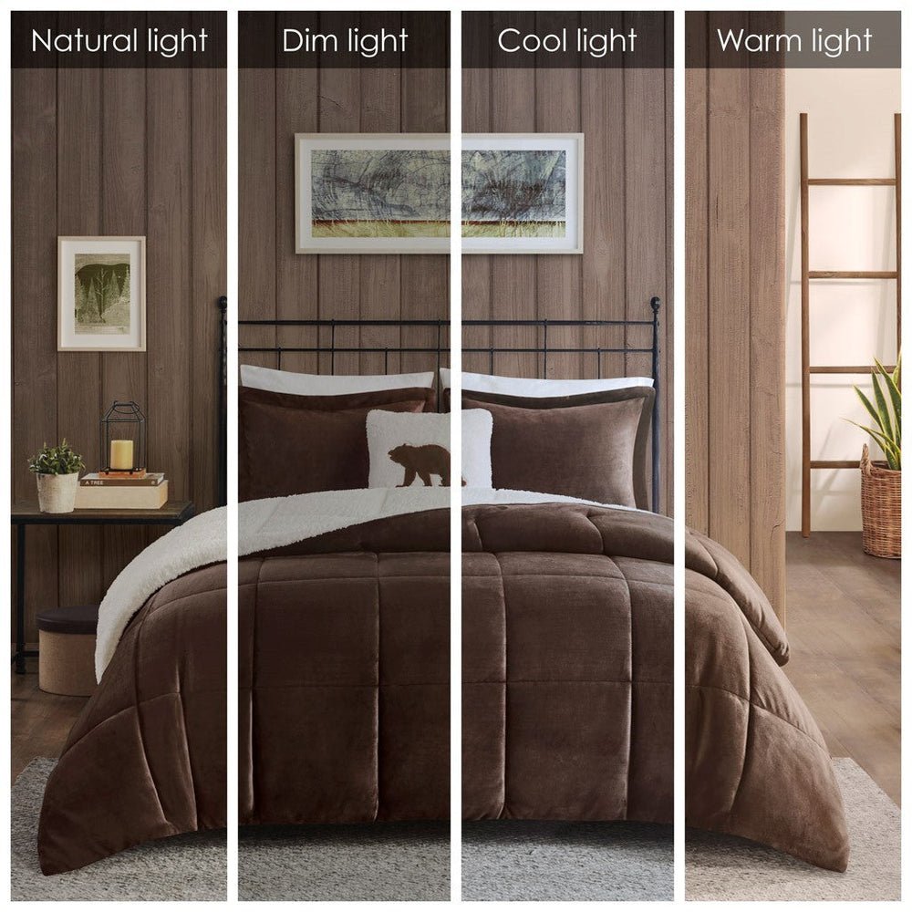 King Plush to Sherpa Down Alternative Comforter Set Media 8