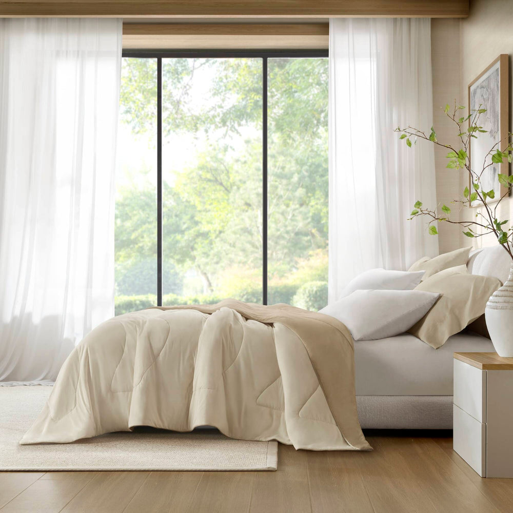 1-Piece King/Cal King Reversible Tencel Comforter Blanket,Linen Media 9