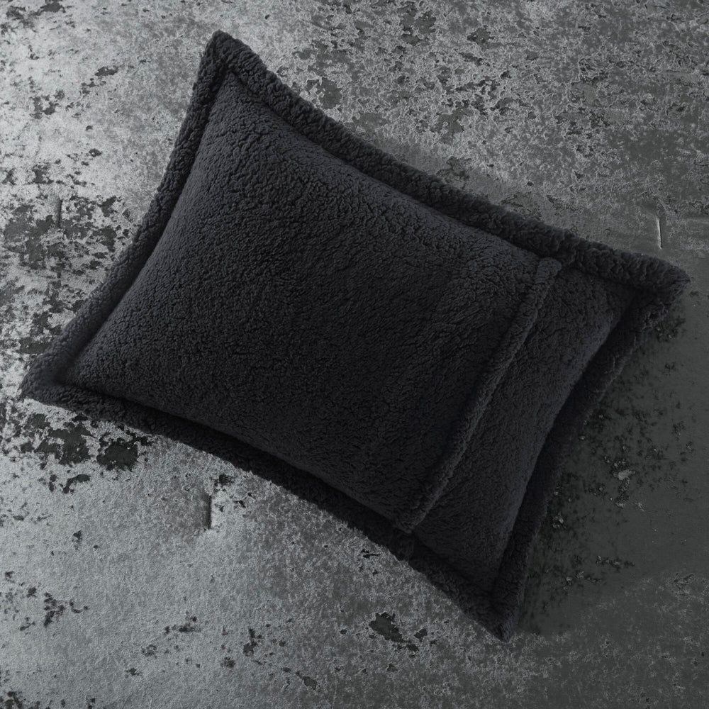 3 PCS Full/Queen Crushed Velvet   Reversible Comforter Set Charcoal Media 6