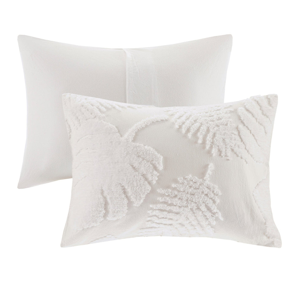 Full/Queen 3 Piece Tufted Cotton Chenille Palm Duvet Cover Set Media 12