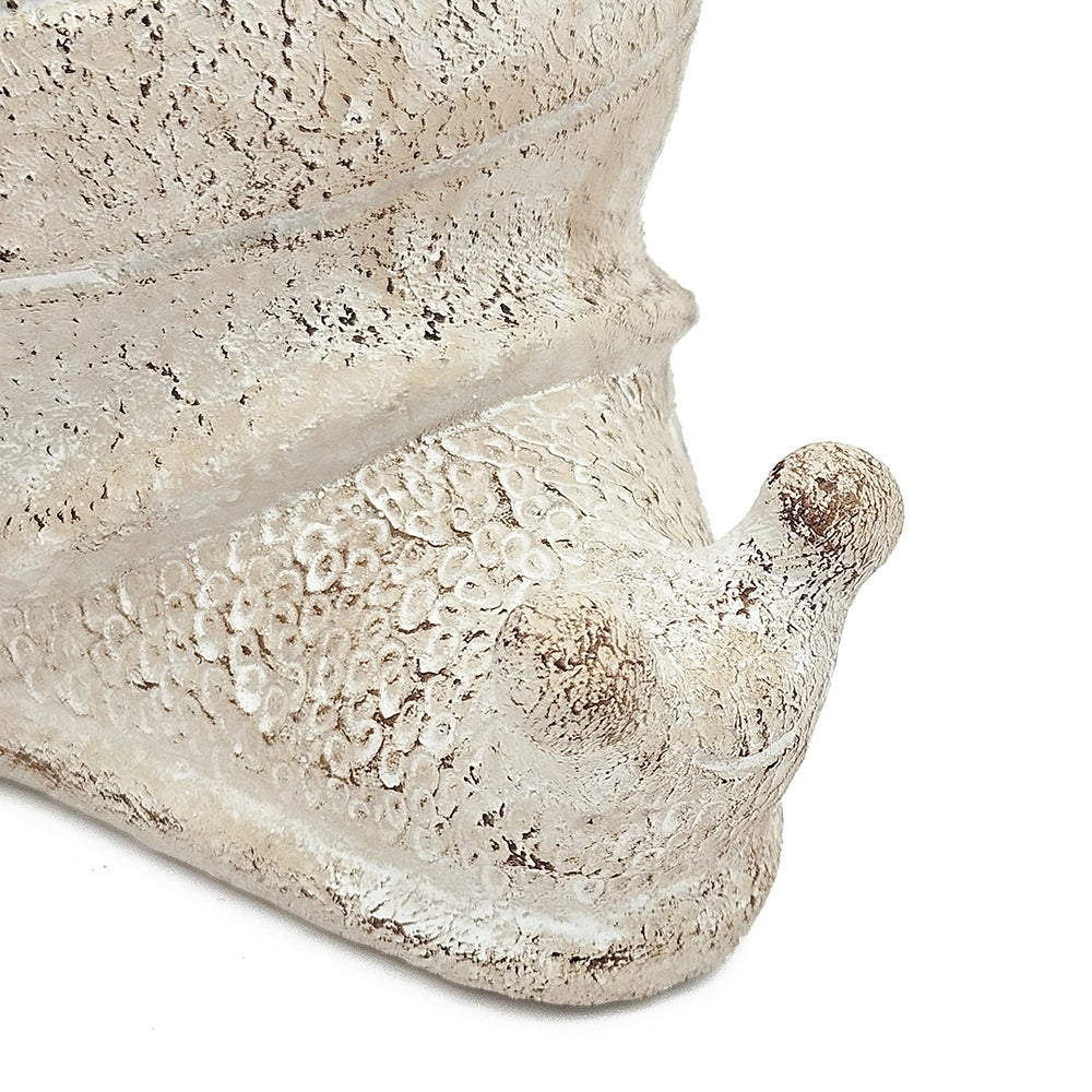 8.3x7x4.7' Decorative Sand and Cement Snail Planter with Textured Beige Finish Media 8