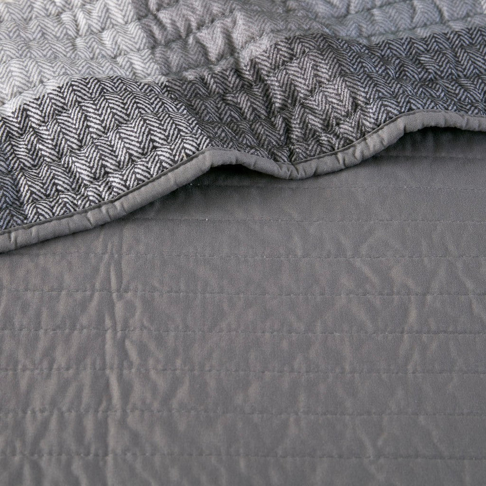 6 Piece Reversible Plaid Daybed Cover Set Grey Daybed Media 19