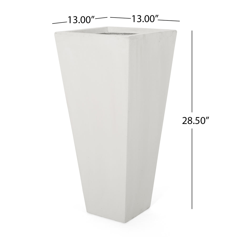 13' x 28.5' Modern Outdoor MGO Cast Stone Planter, White Media 3
