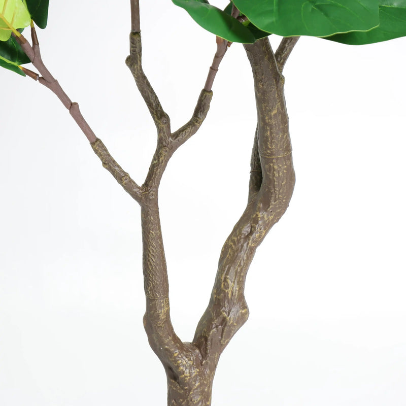 6FT Artificial Fiddle Leaf Fig Tree With Decorative White Pot, Faux Indoor Plant for Home Office Living Room Corner Decoration, 1pc/set