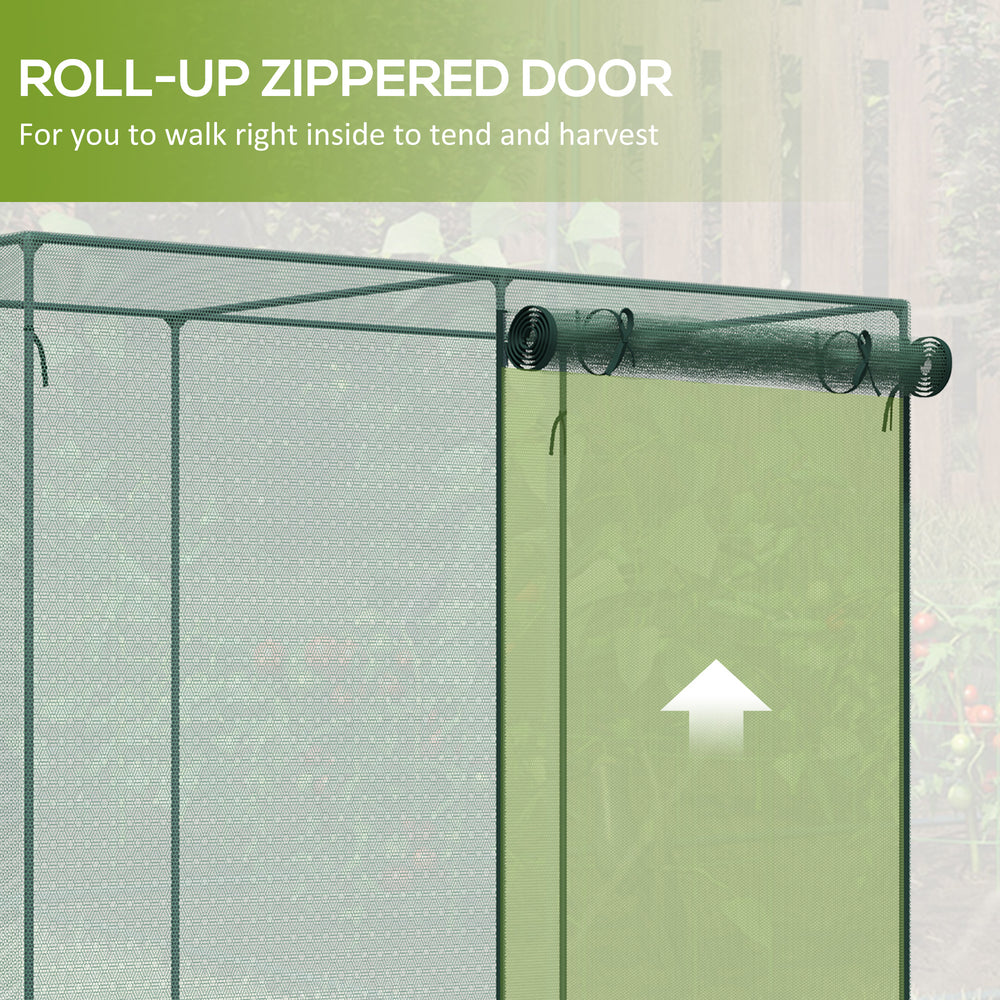 Outsunny 6' x 3' Crop Cage, Plant Protection Tent with Zippered Doors for Vegetable Garden, Backyard, Green Media 6