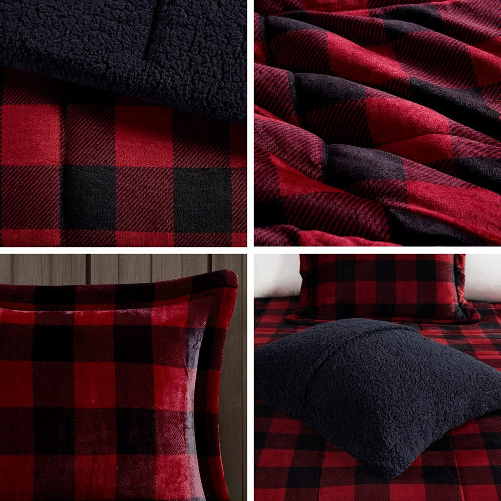 Full/Queen Plush to Sherpa Down Alternative Comforter Set Media 7