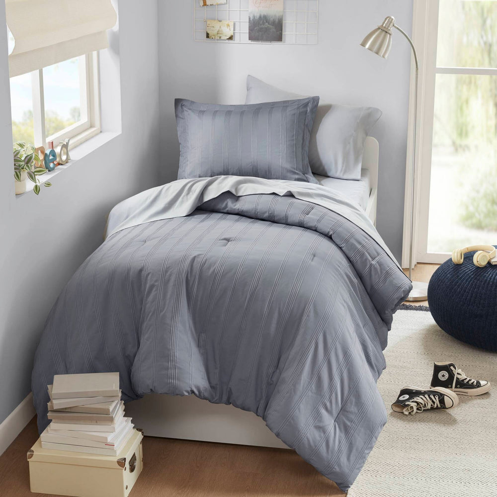 5-Piece Twin/Twin XL Woven Striped Comforter Set Media 10