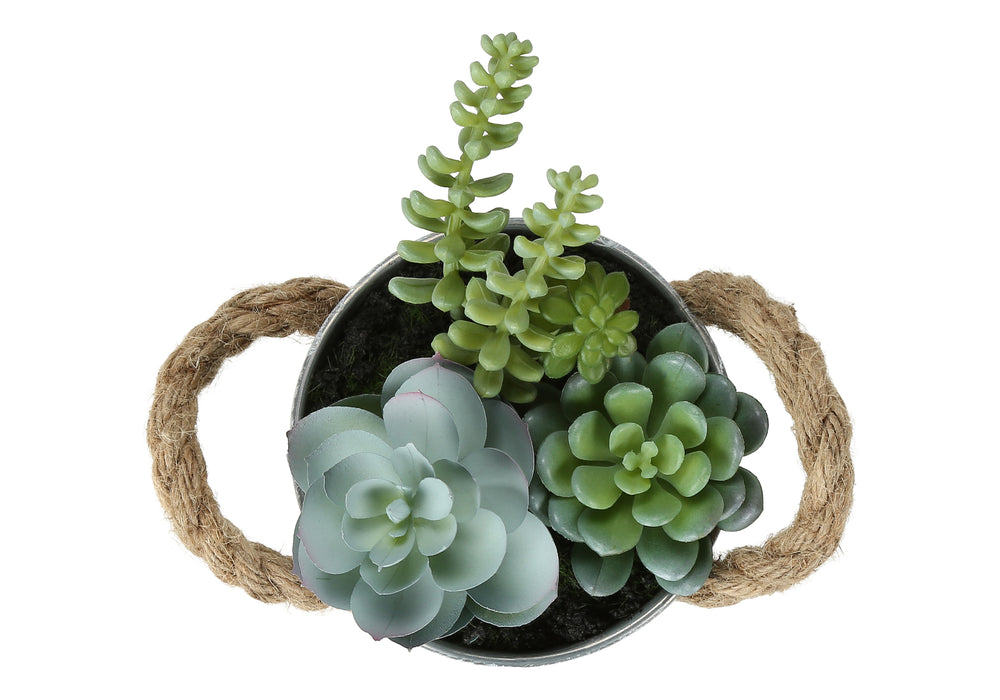 Artificial Plant, Set Of 2, 7' Tall, Succulent, Table, White Metal Pots, Contemporary, Modern Media 3