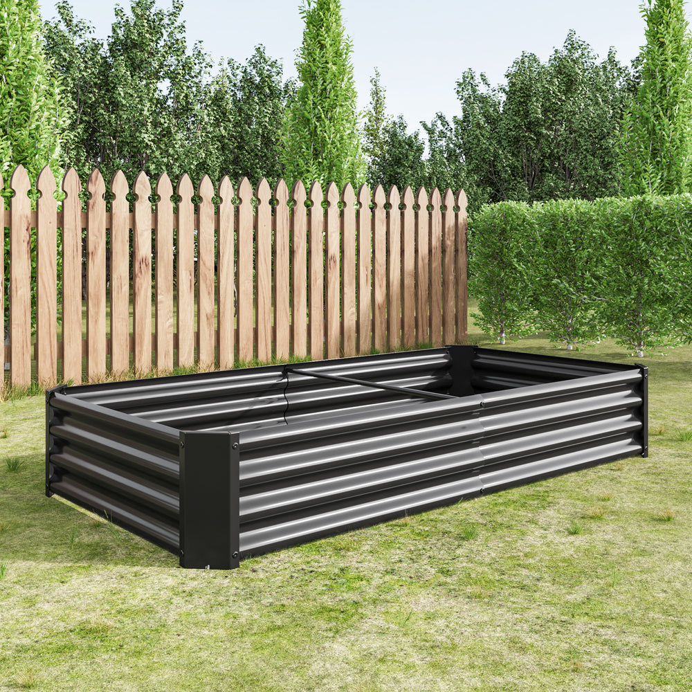 Raised Garden Bed Outdoor, 6×3×1ft , Metal Raised  Rectangle Planter Beds for Plants, Vegetables, and Flowers - Black Media 11