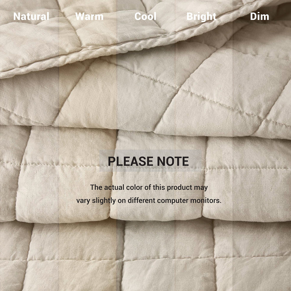 3-Piece King/Cal King Linen Garment Washed Quilt Set,Linen Media 4