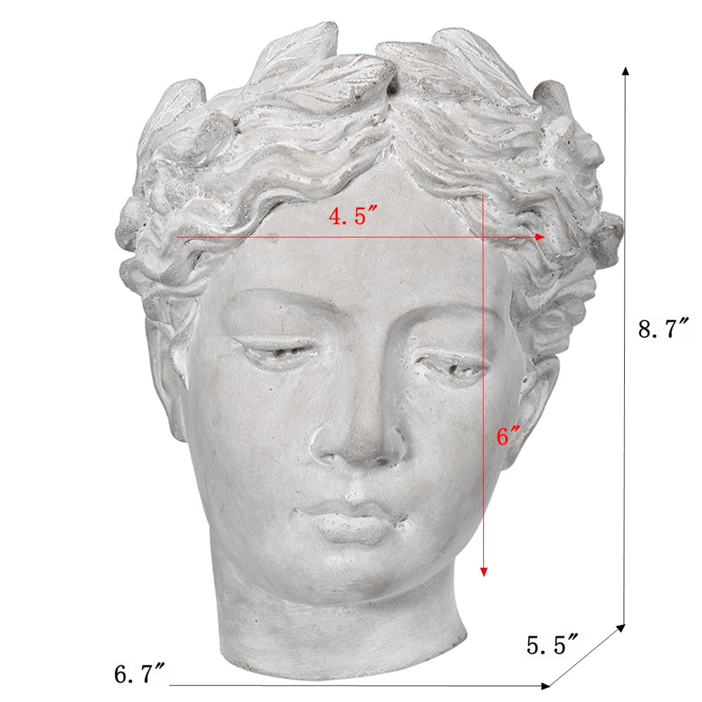 6.7x5.5x8.7' Visage Cement Wall Planter Wall Vase, Small Media 11