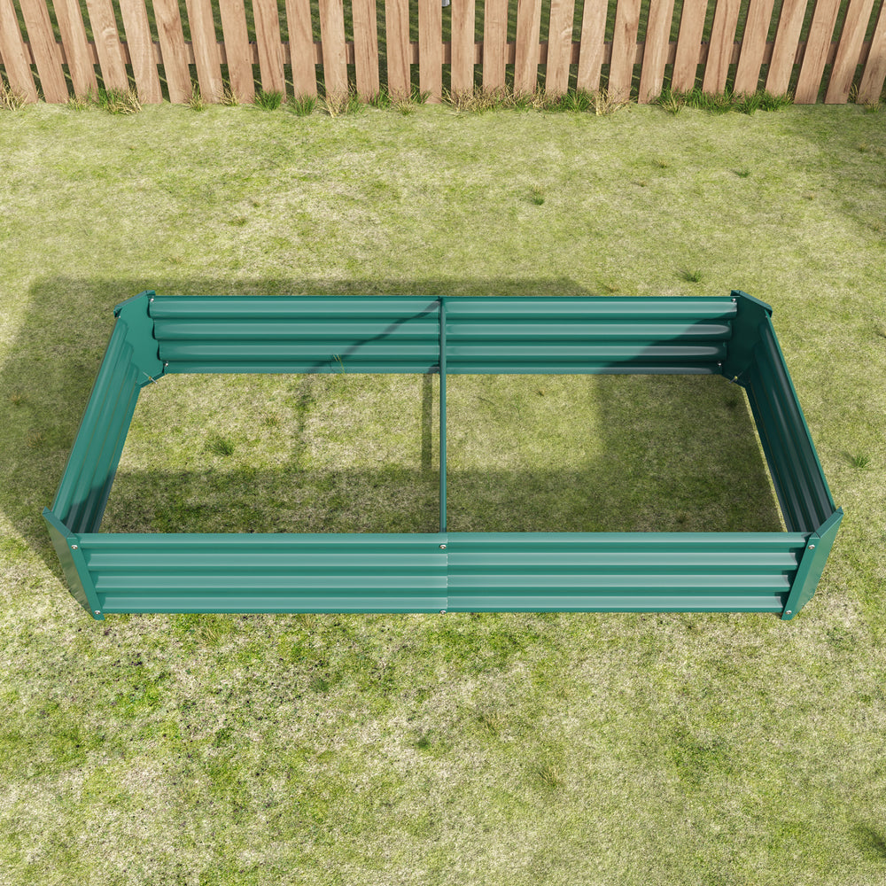 2PCS Green 6×3×1ft Metal Raised Rectangle Garden Planter Beds Media 10