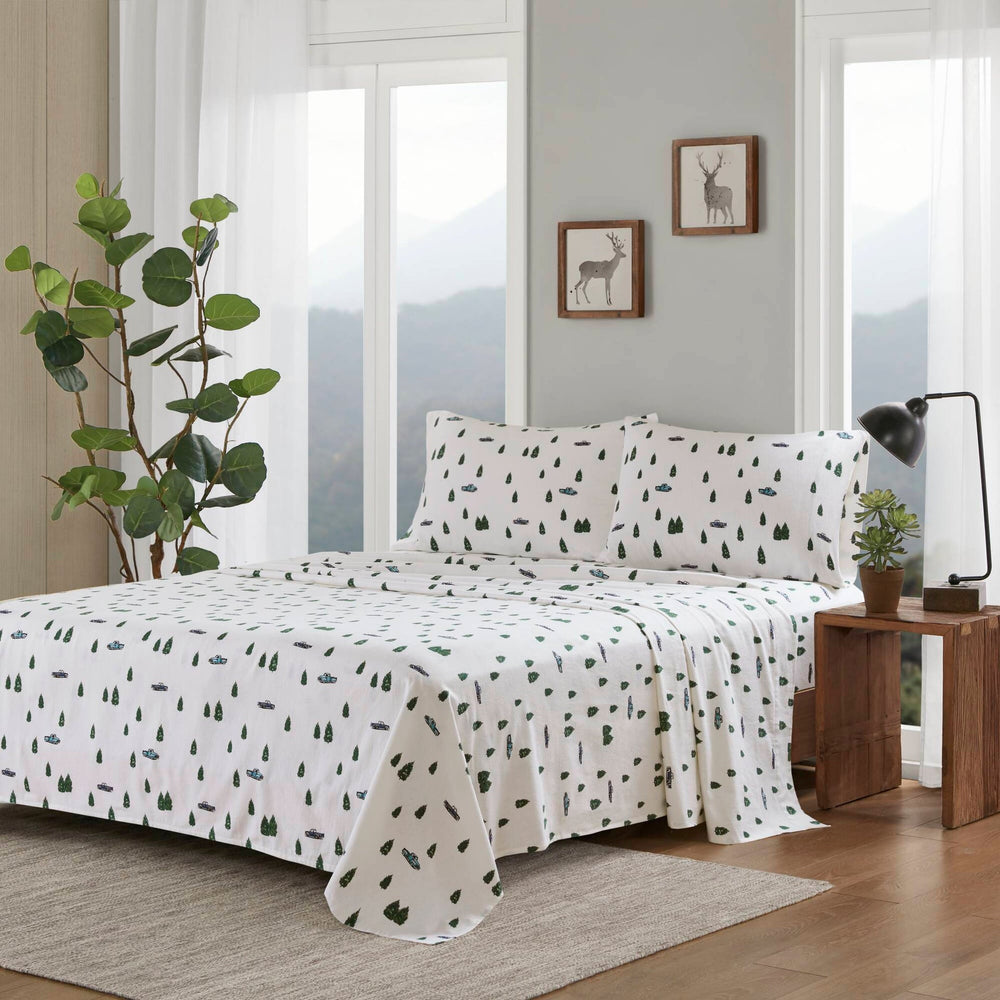 3 PCS Twin Sheet Set Green Trees & Trucks Media 13